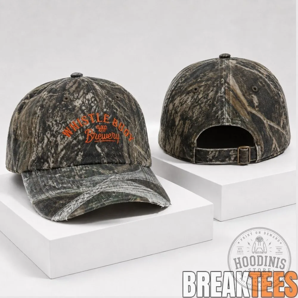 Whistle Buoy Brewery Camouflage Adjustable Strap Baseball Cap Hat