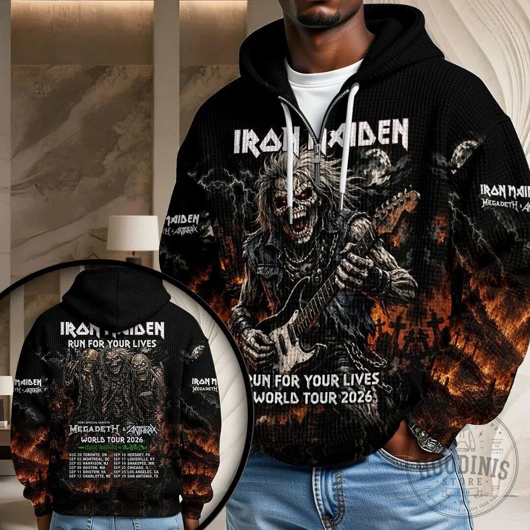 Iron Maiden Megadeth Anthrax Run For Your Lives World Tour 2026 Hoodie