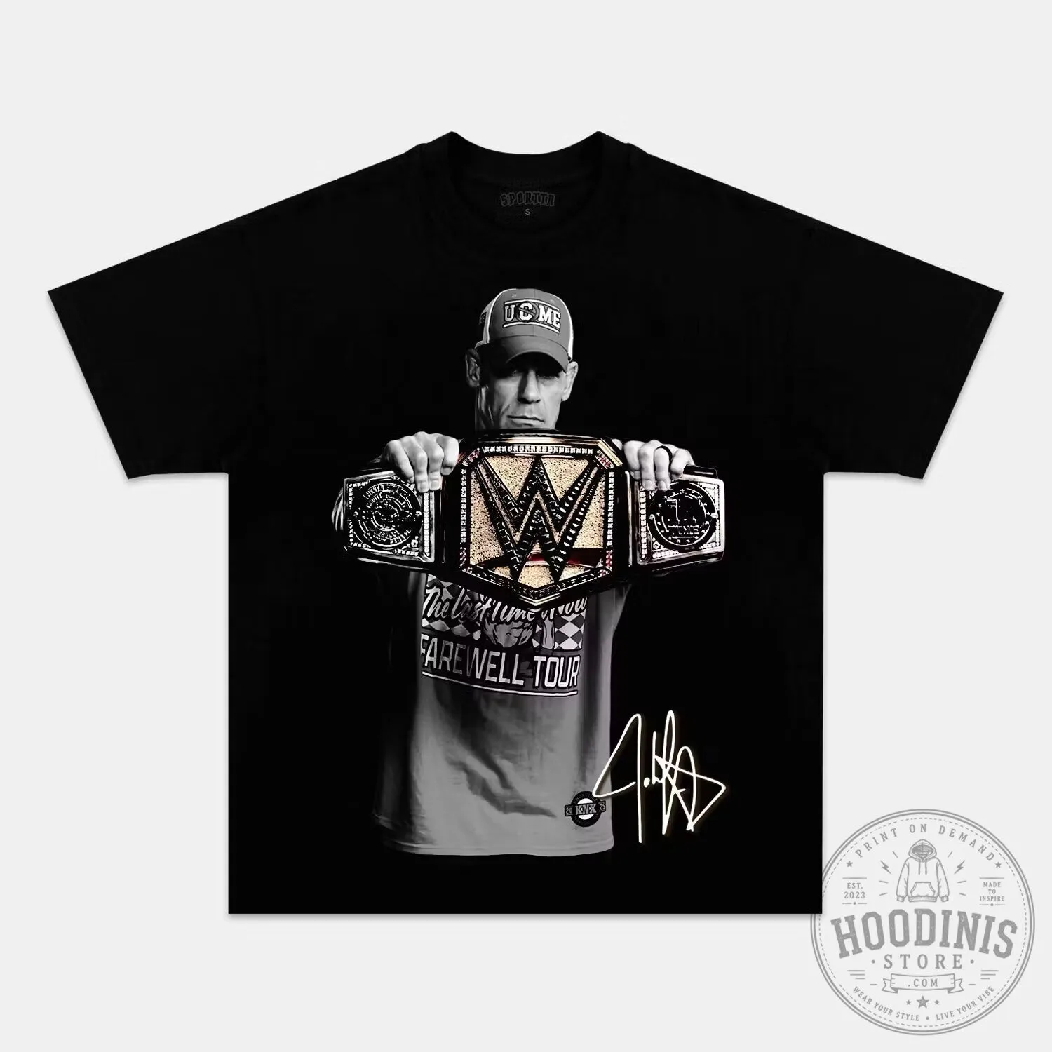 John Cena WWE Farewell Tour Black Graphic T-Shirt