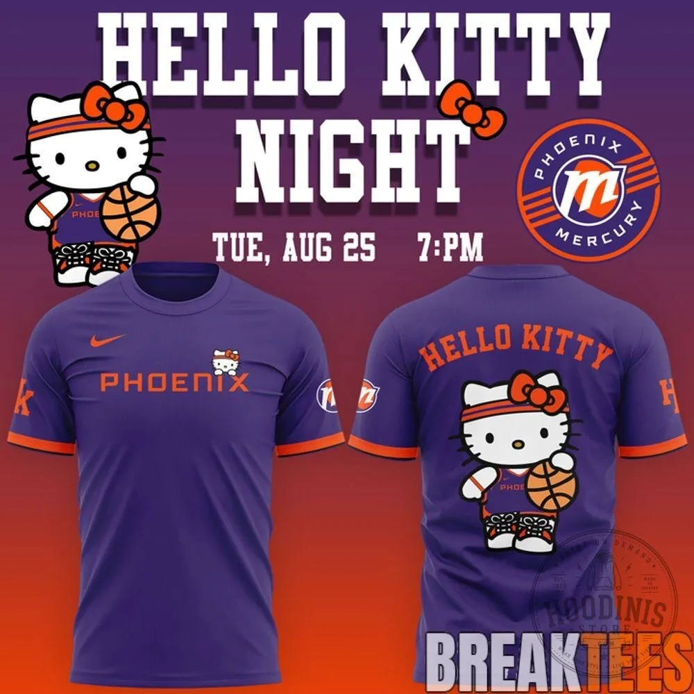 Phoenix Mercury Hello Kitty Night Basketball Team Fan T-Shirt