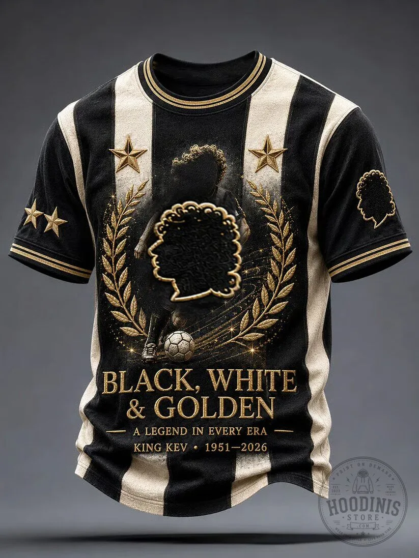 King Kevin Keegan England Football Legend Black White Golden T-Shirt