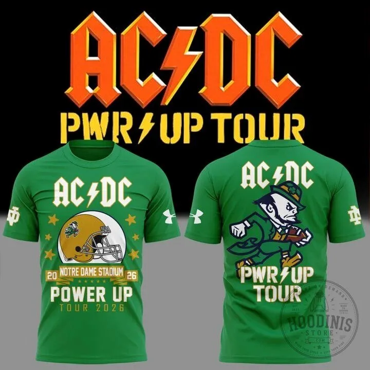 2026 Concert T-Shirt for Notre Dame Football - AC/DC Power Up Tour Design