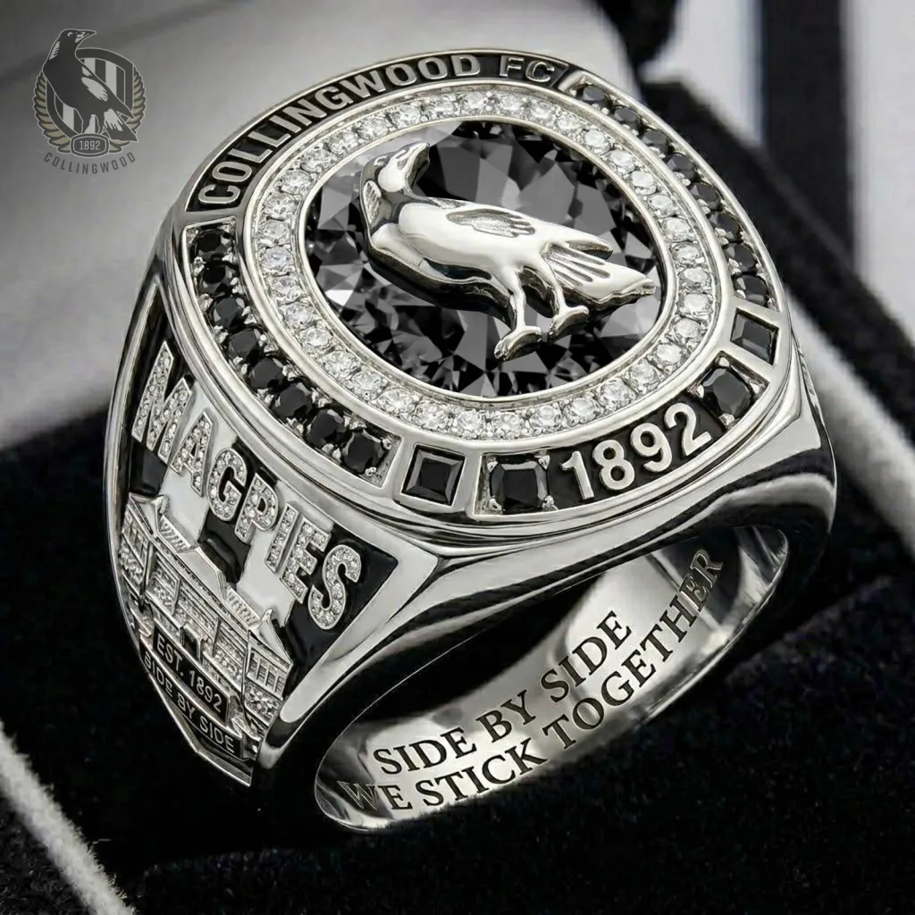 Collingwood Magpies Football Club 1892 Side By Side We Stick Together Ring Collingwood Magpies Football Club 1892 Side By Side We Stick Together Ring