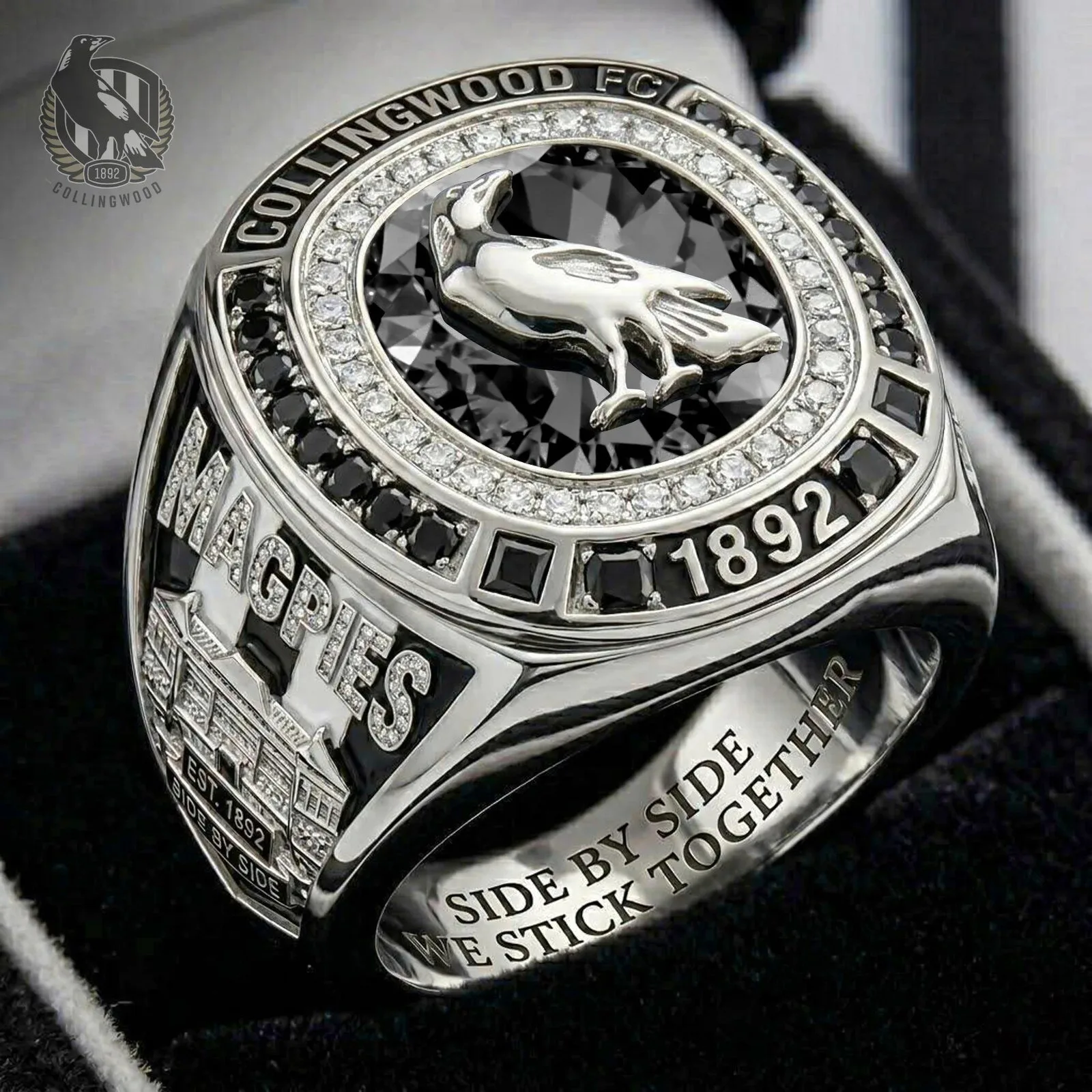 Collingwood Magpies Football Club 1892 Side By Side We Stick Together Ring