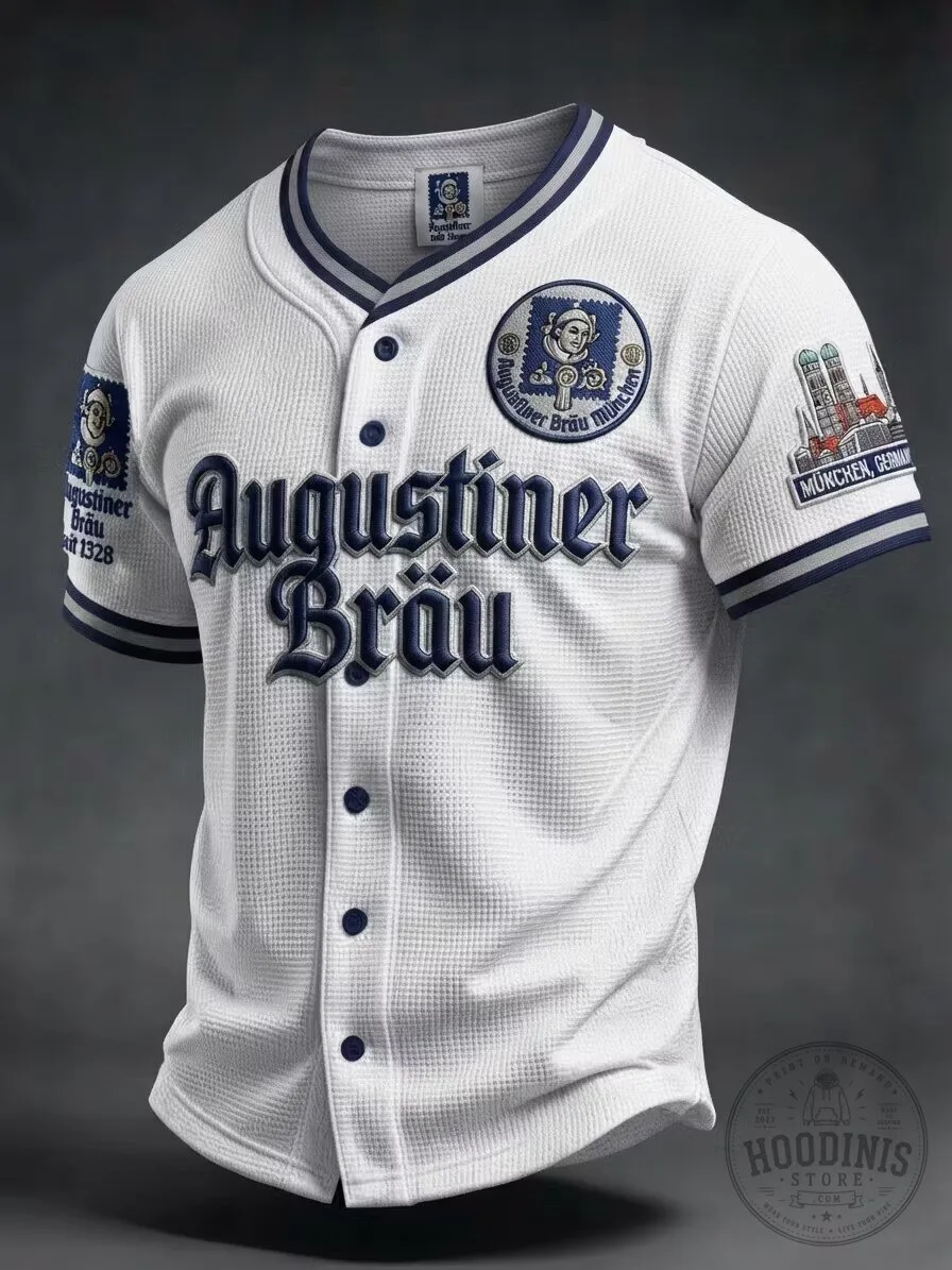 Augustiner Bräu München German Beer Baseball Jersey for Men