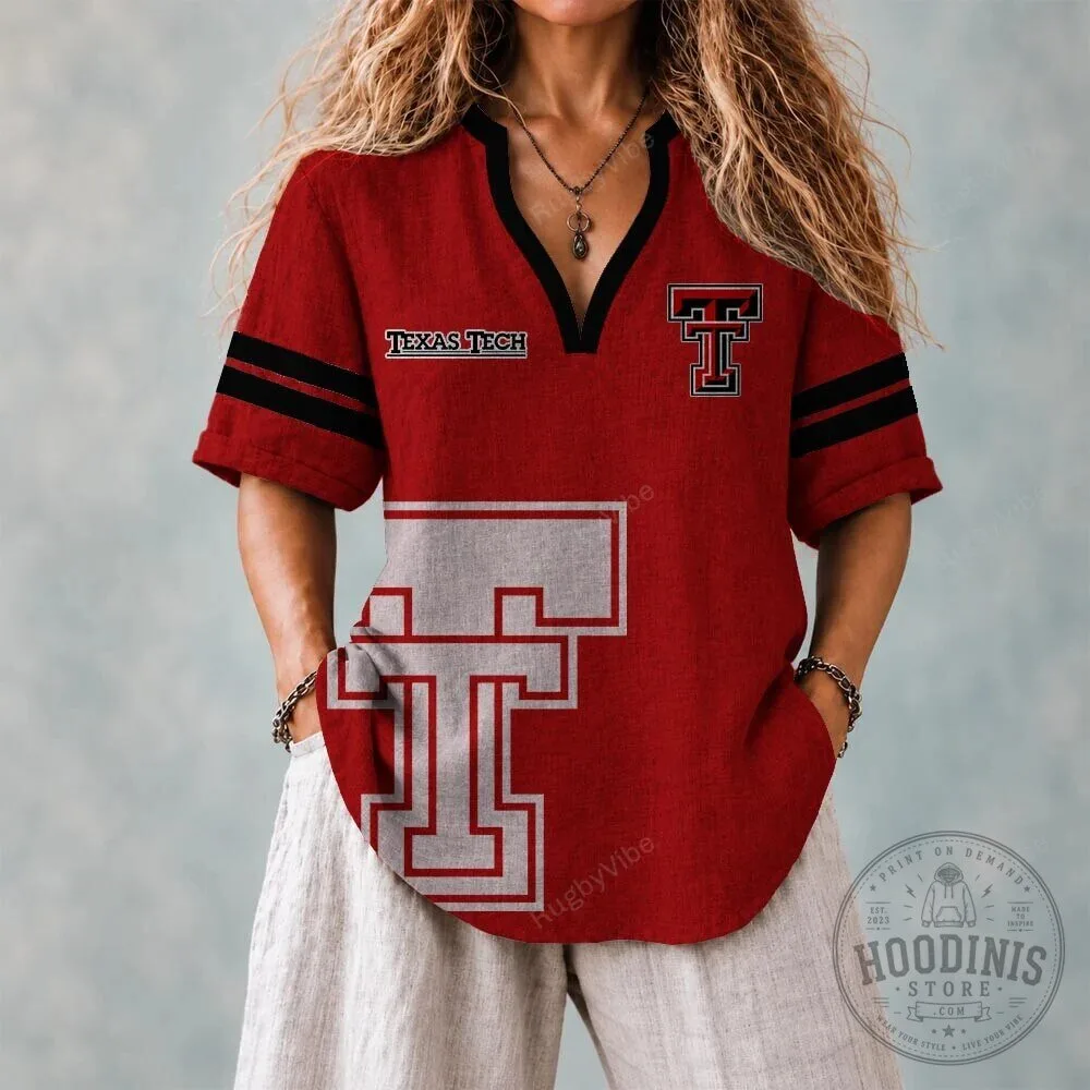 Texas Tech Red Raiders Collegiate Logo Red and Black Short Sleeve Polo Shirt 1 Texas Tech Red Raiders Collegiate Logo Red and Black Short Sleeve Polo Shirt