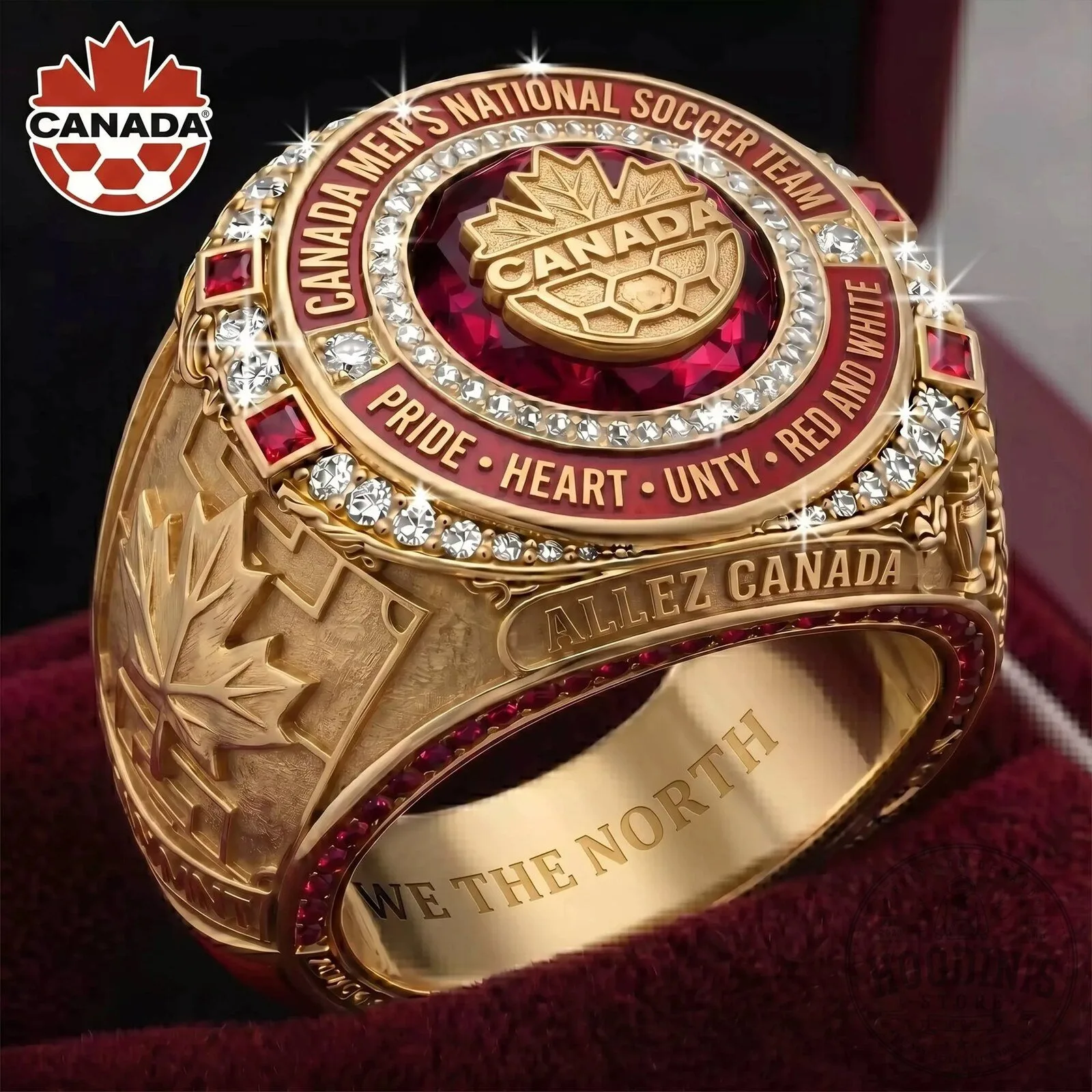 Canada Men's National Soccer Team Gold Plated Championship Ring