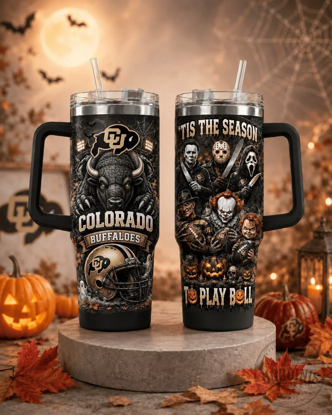 Colorado Buffaloes Halloween Horror Slashers 40oz Tumbler with Handle