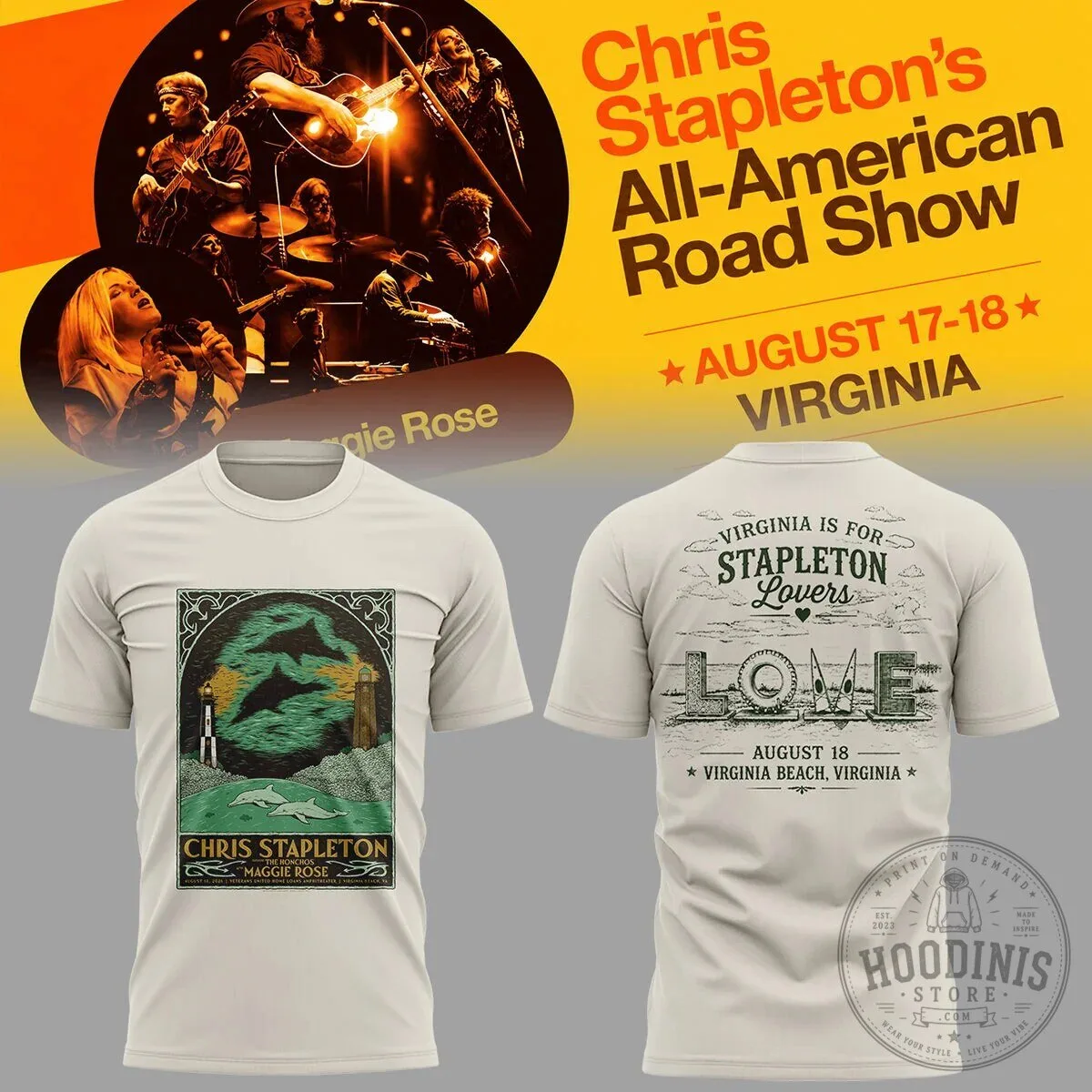 Chris Stapleton All-American Road Show Virginia Concert T-Shirt