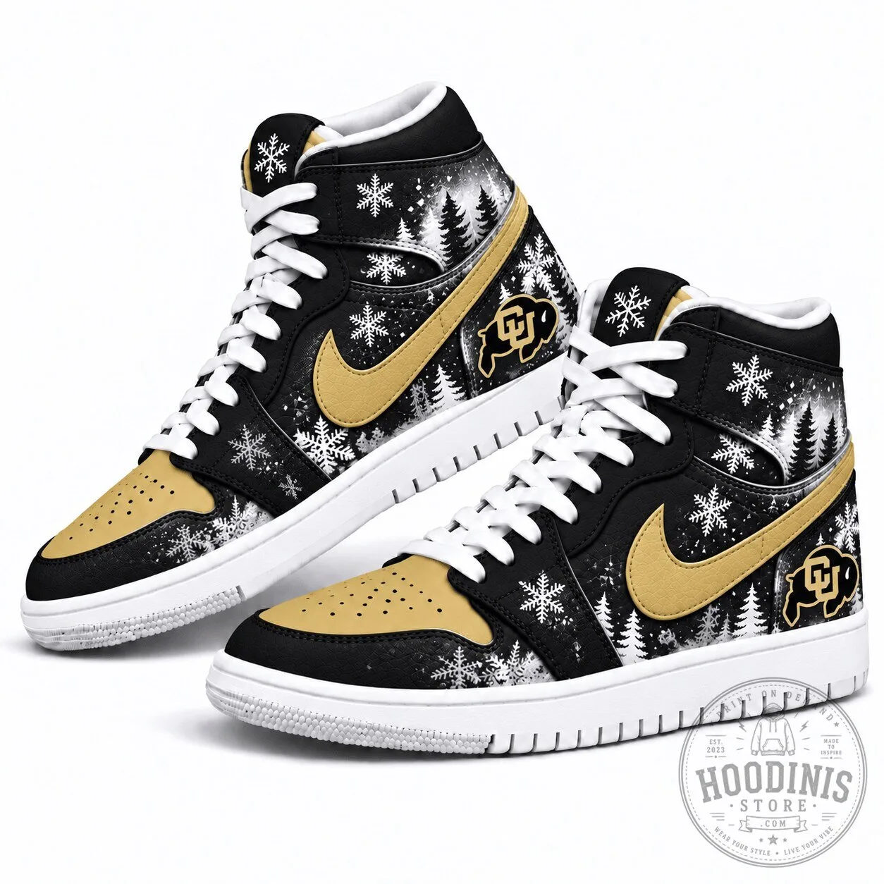 Colorado Buffaloes Winter Snow Forest High Top Sneakers