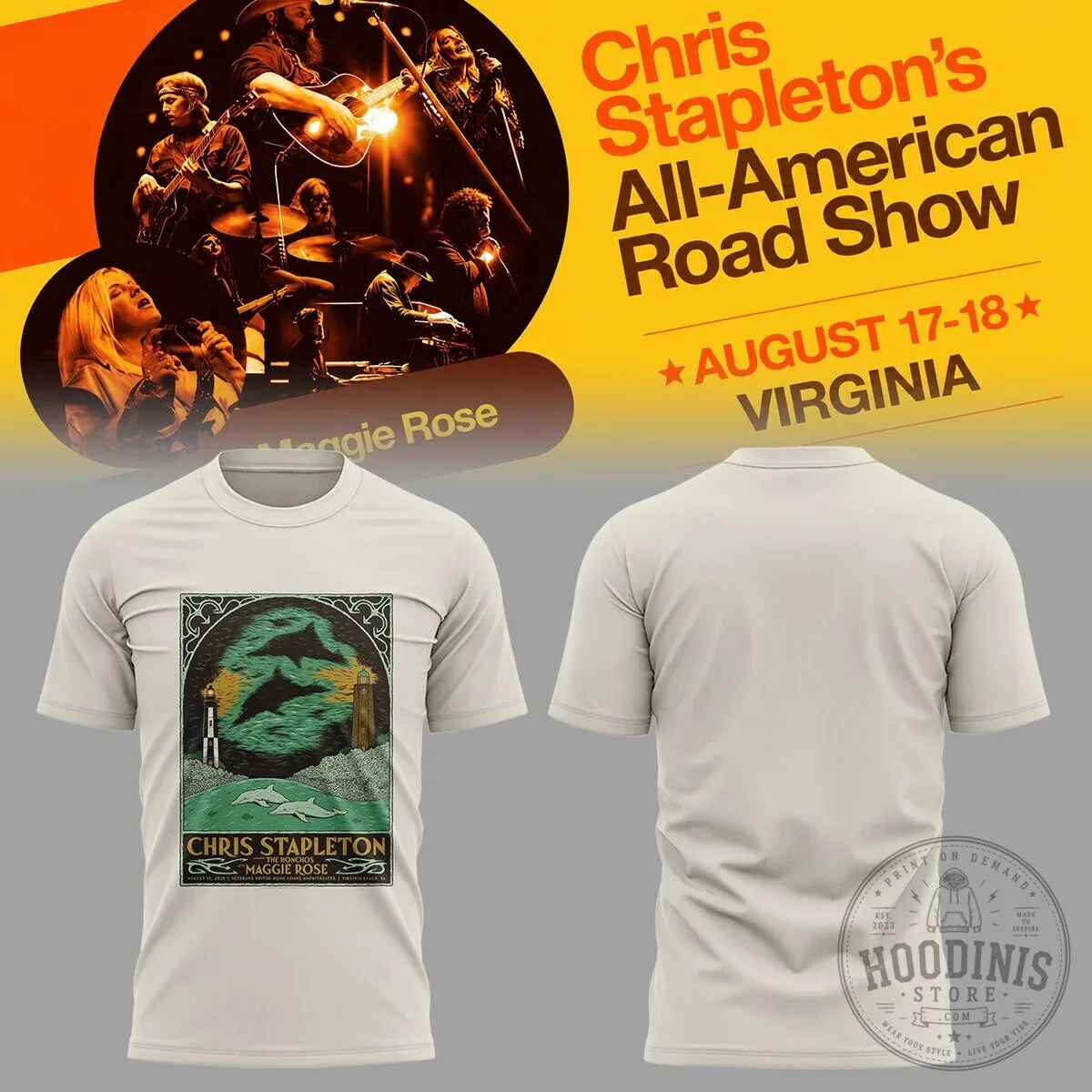 Chris Stapleton T-Shirt for All American Road Show Concert Tour