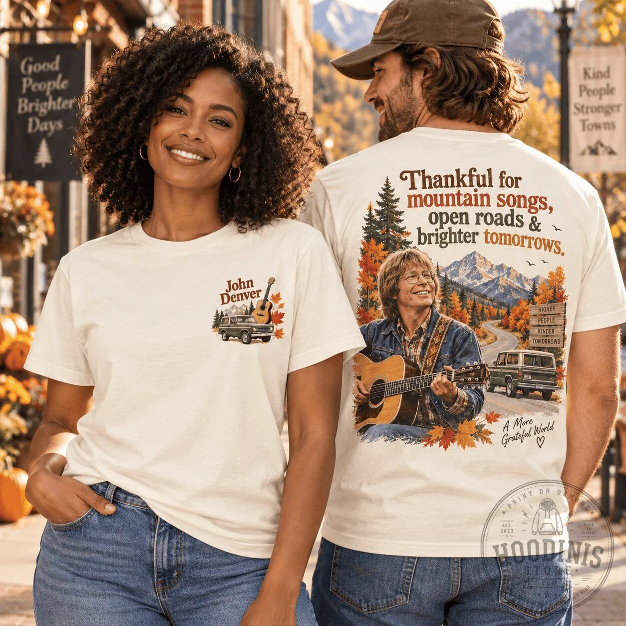 John Denver Thankful For Mountain Songs Open Roads Brighter Tomorrows T-Shirt 1 John Denver Thankful For Mountain Songs Open Roads Brighter Tomorrows T-Shirt