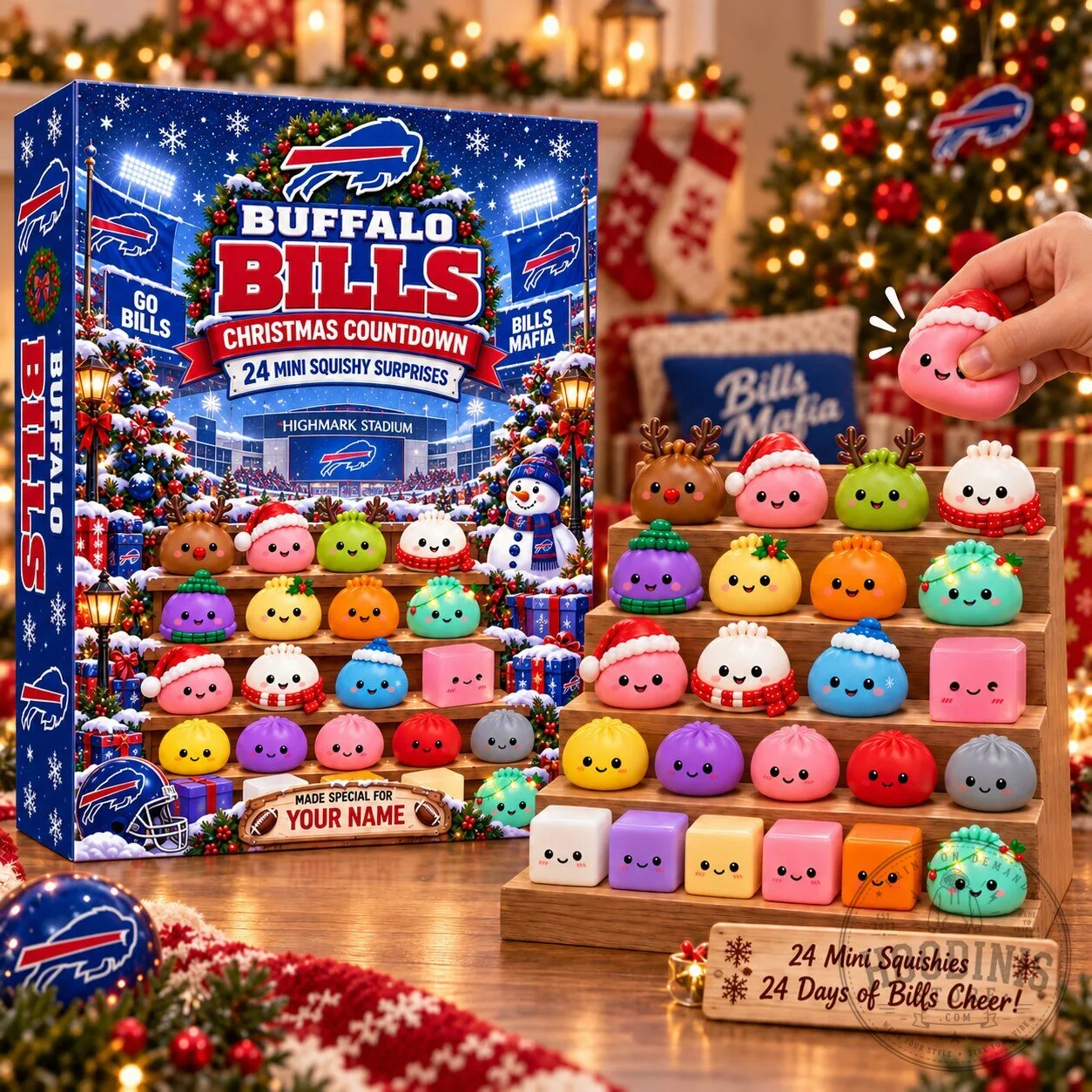Buffalo Bills Christmas Countdown 24 Mini Squishy Surprises Advent Calendar