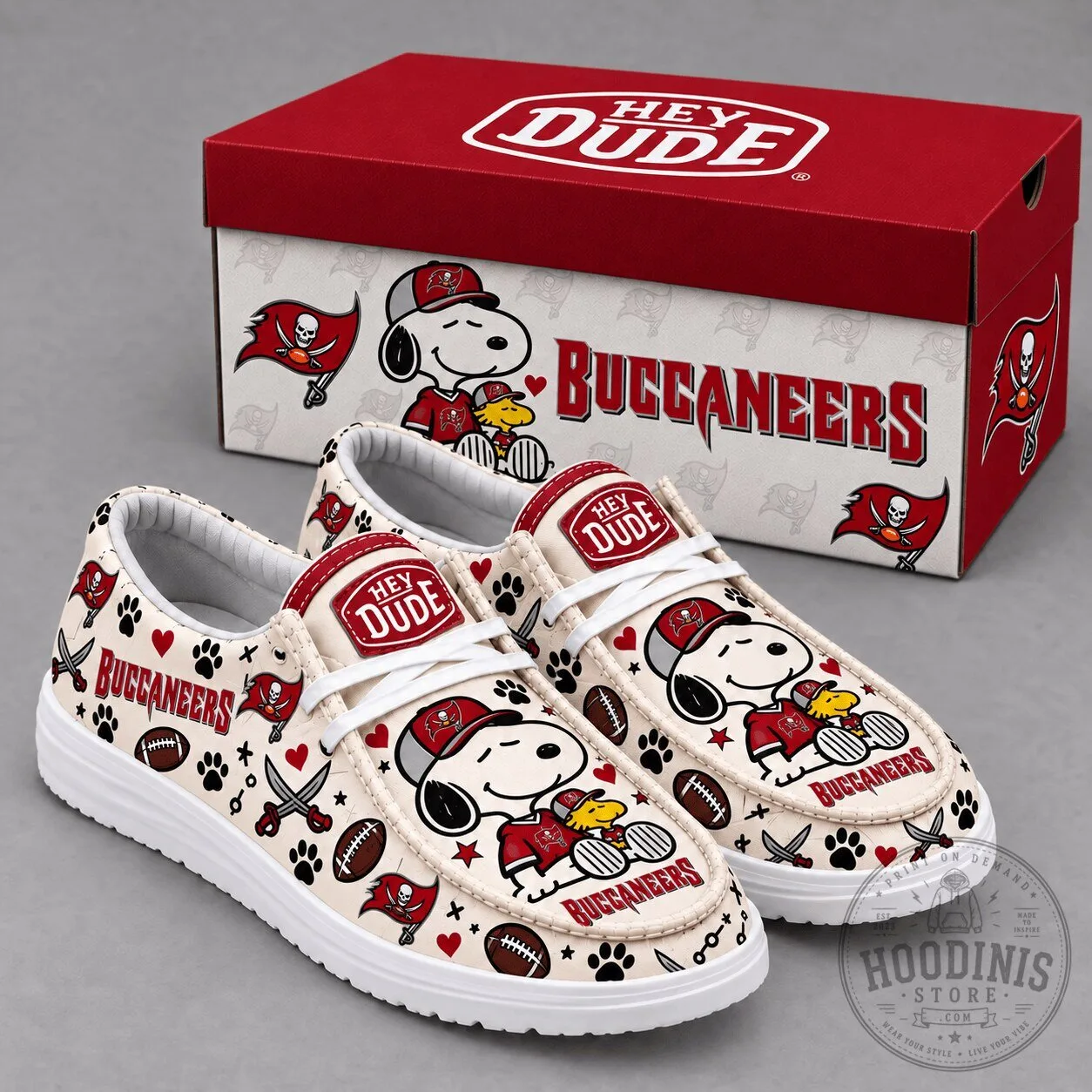 Tampa Bay Buccaneers Snoopy Hey Dude Style Shoes