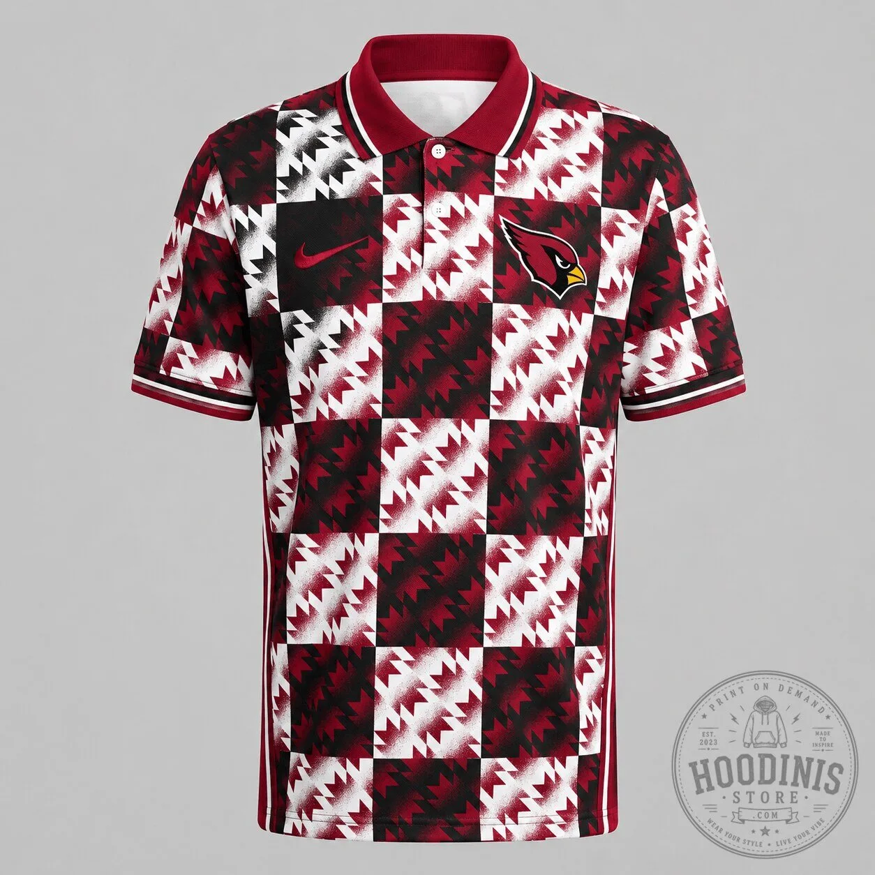 Arizona Cardinals National Football League Men's Geometric Pattern Polo Shirt