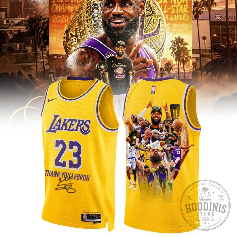 LeBron James Basketball Jersey - Thank You LA Lakers Limited Edition 5 LeBron James Basketball Jersey - Thank You LA Lakers Limited Edition