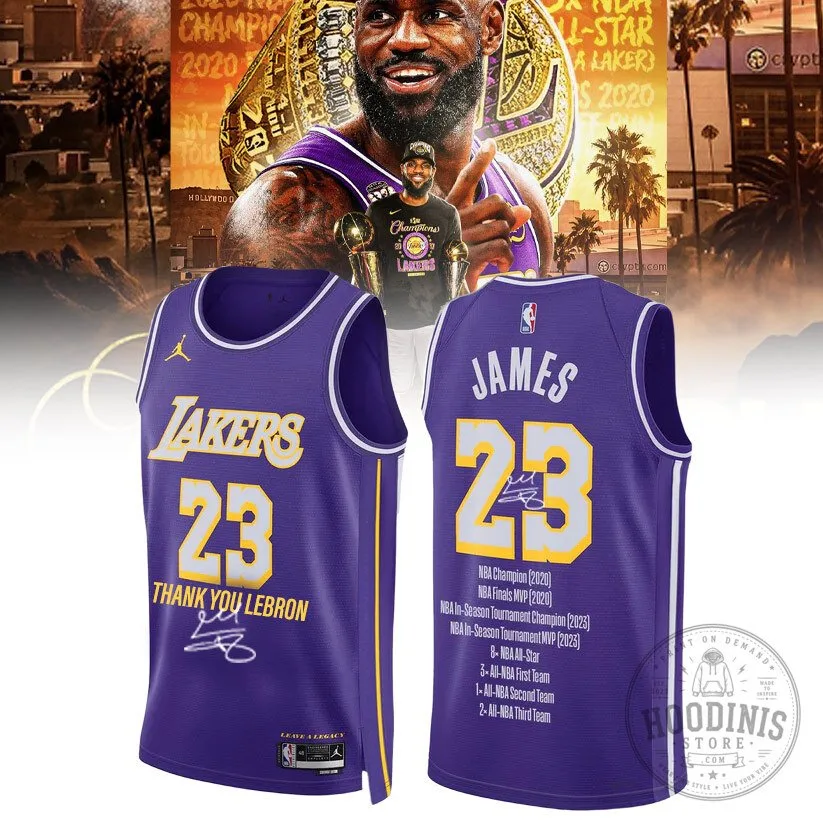 LA Lakers Basketball Jersey - Thank You, LeBron James - Limited Edition
