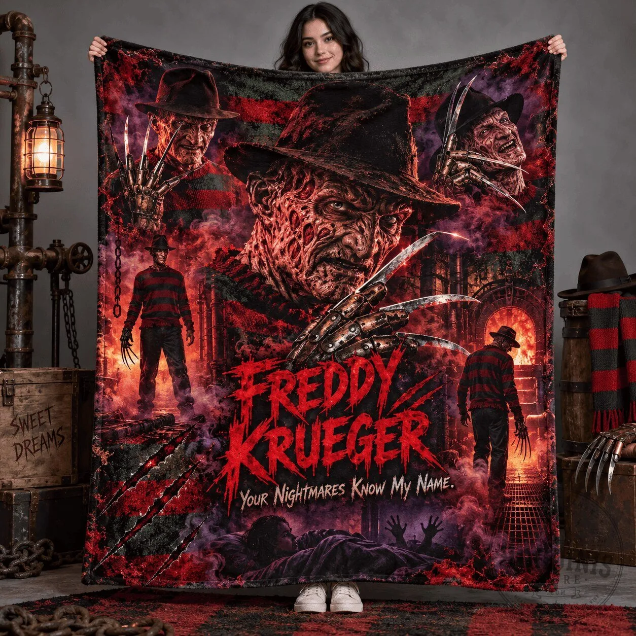 Freddy Krueger Your Nightmares Know My Name Horror Movie Blanket