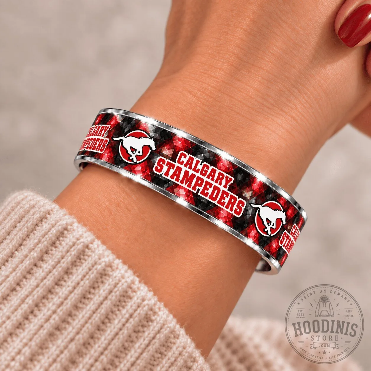 Calgary Stampeders Canadian Football League Team Logo Bracelet