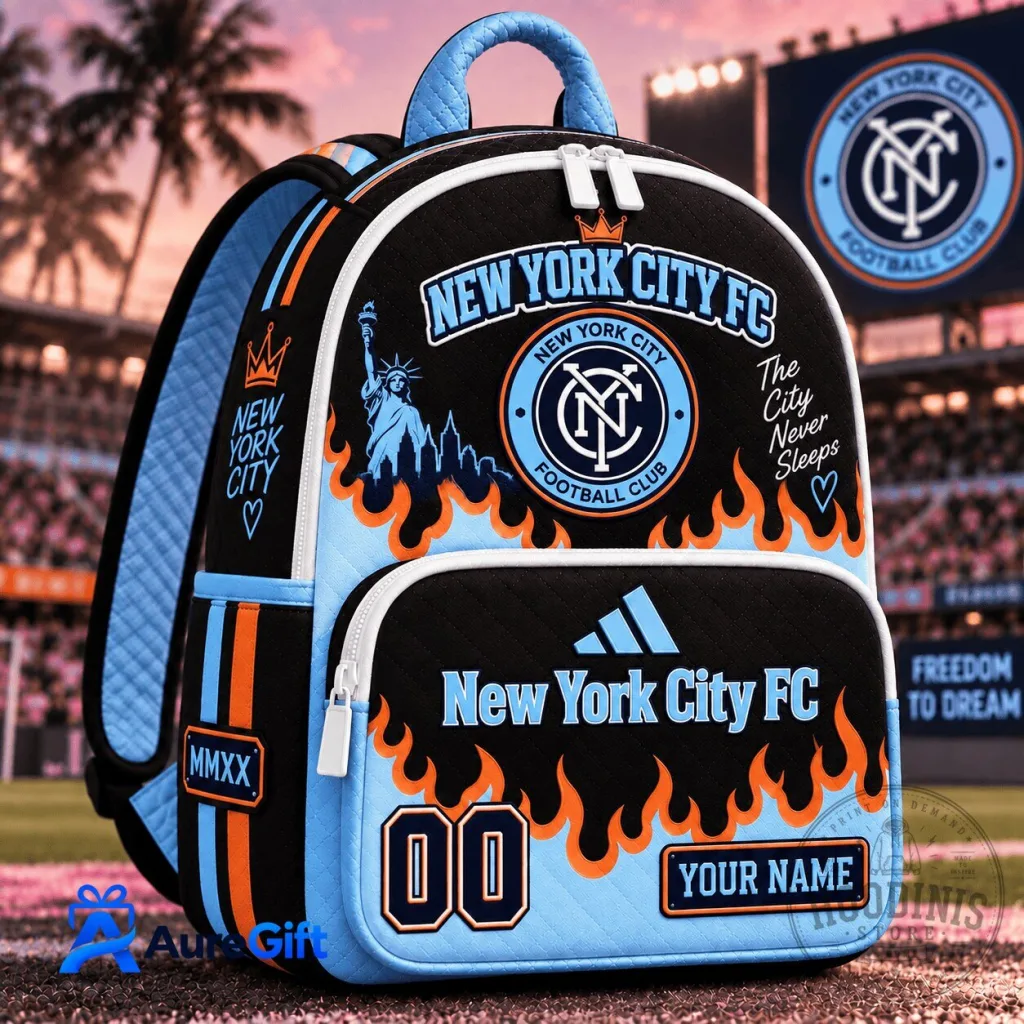 New York City Football Club Personalized Quilted Backpack