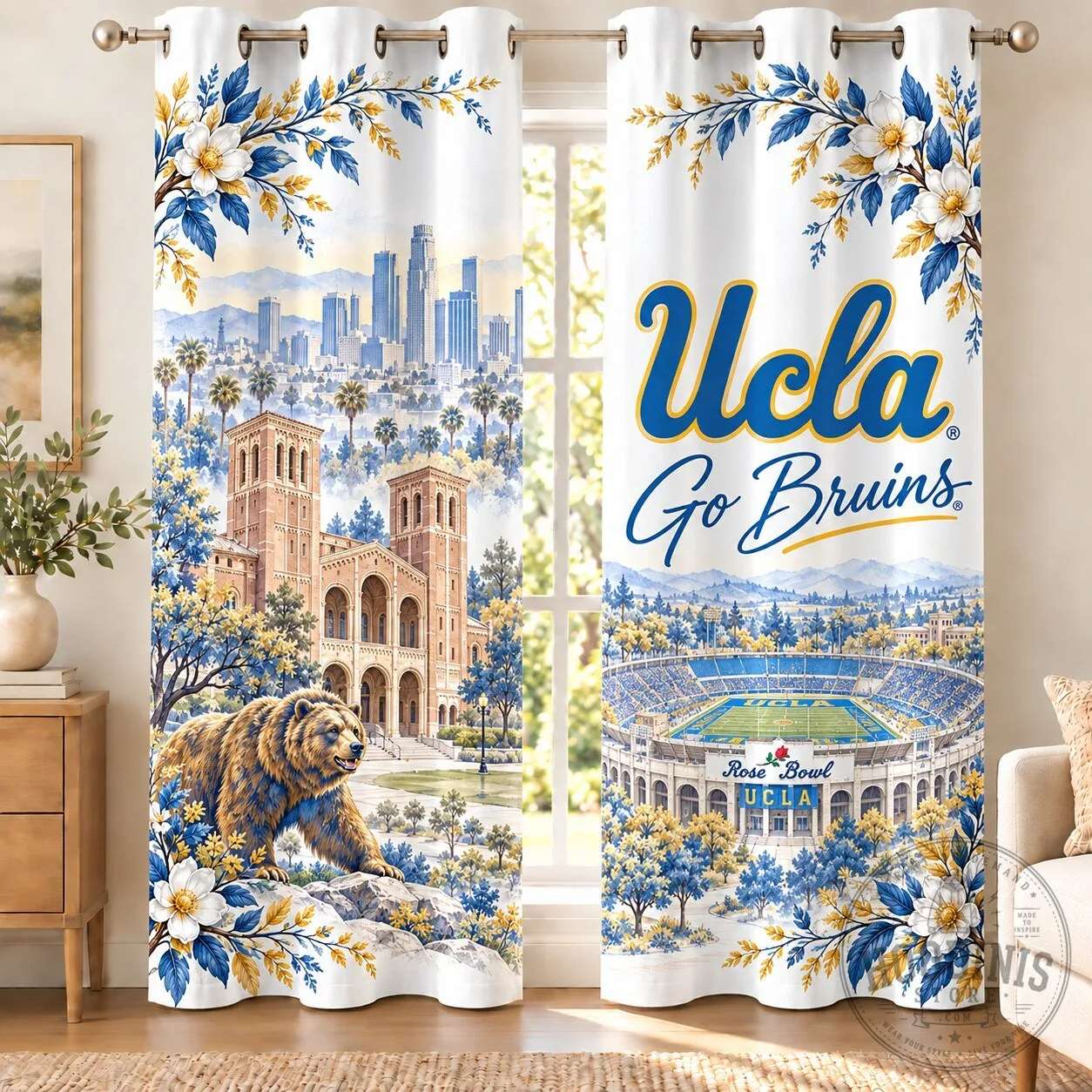 UCLA Bruins Rose Bowl Stadium Go Bruins College Football Team Curtains
