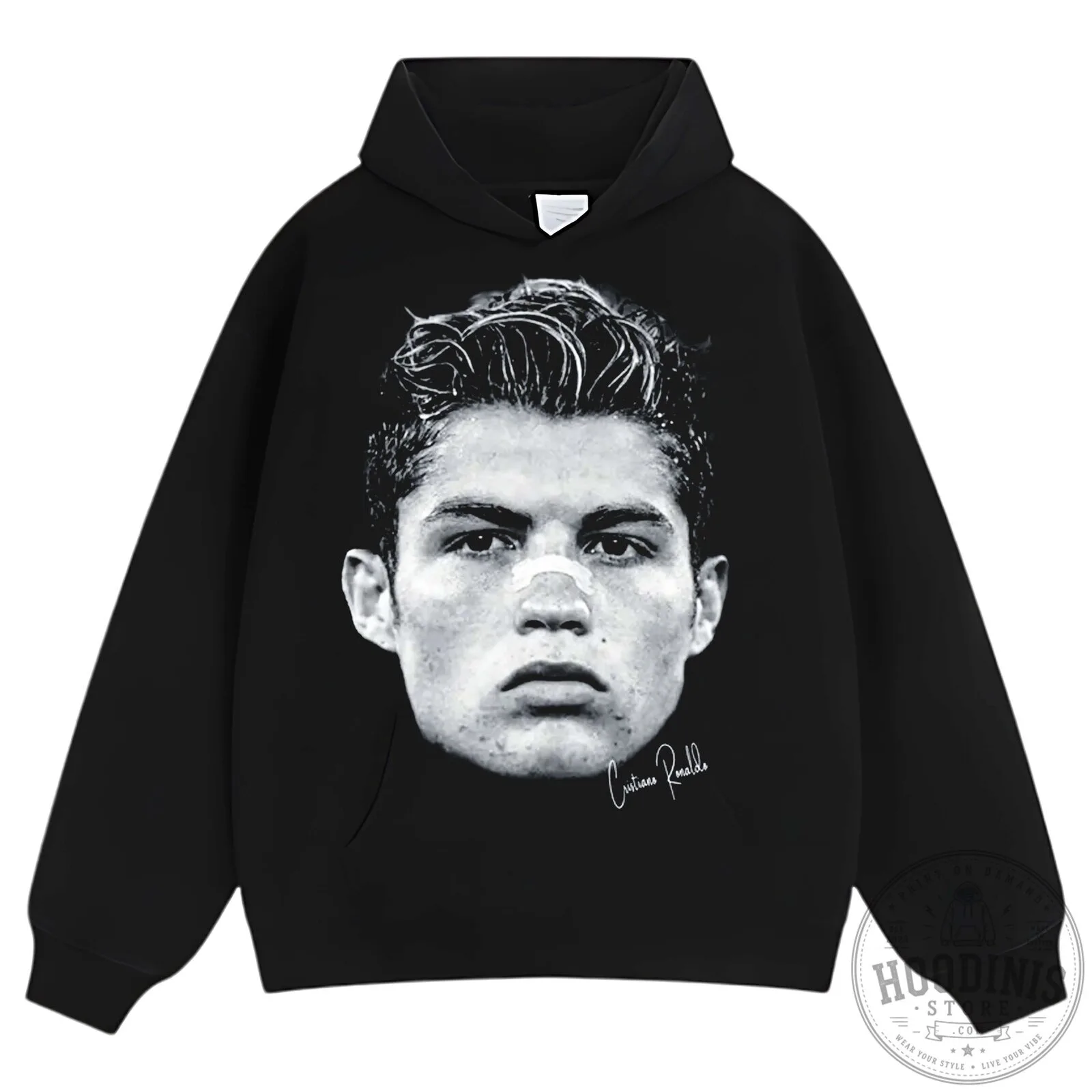 Cristiano Ronaldo Black and White Portrait Graphic T-Shirt 18 Cristiano Ronaldo Black and White Portrait Graphic T-Shirt