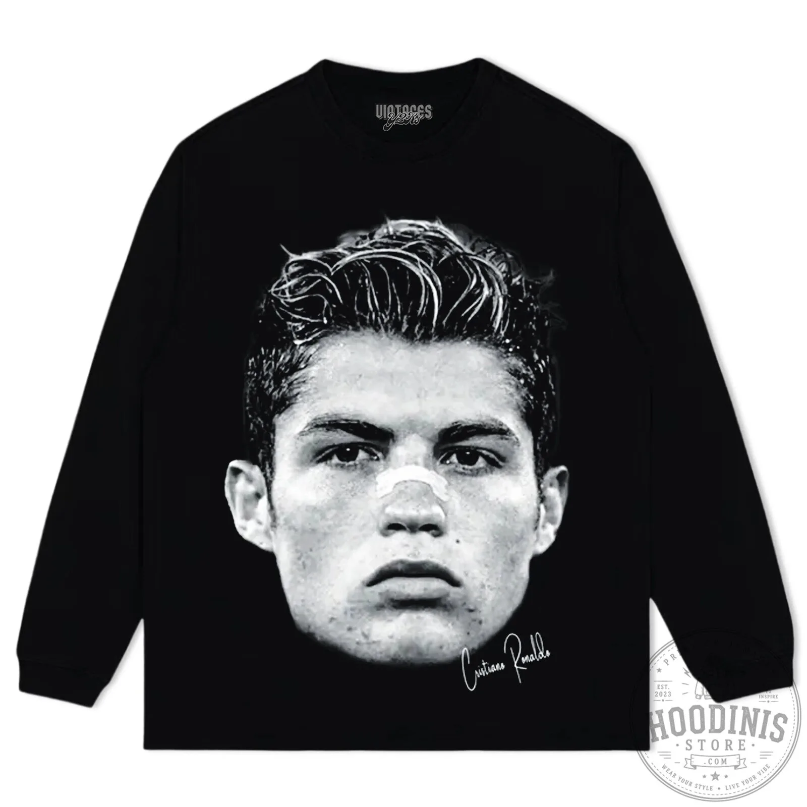 Cristiano Ronaldo Black and White Portrait Graphic T-Shirt 21 Cristiano Ronaldo Black and White Portrait Graphic T-Shirt