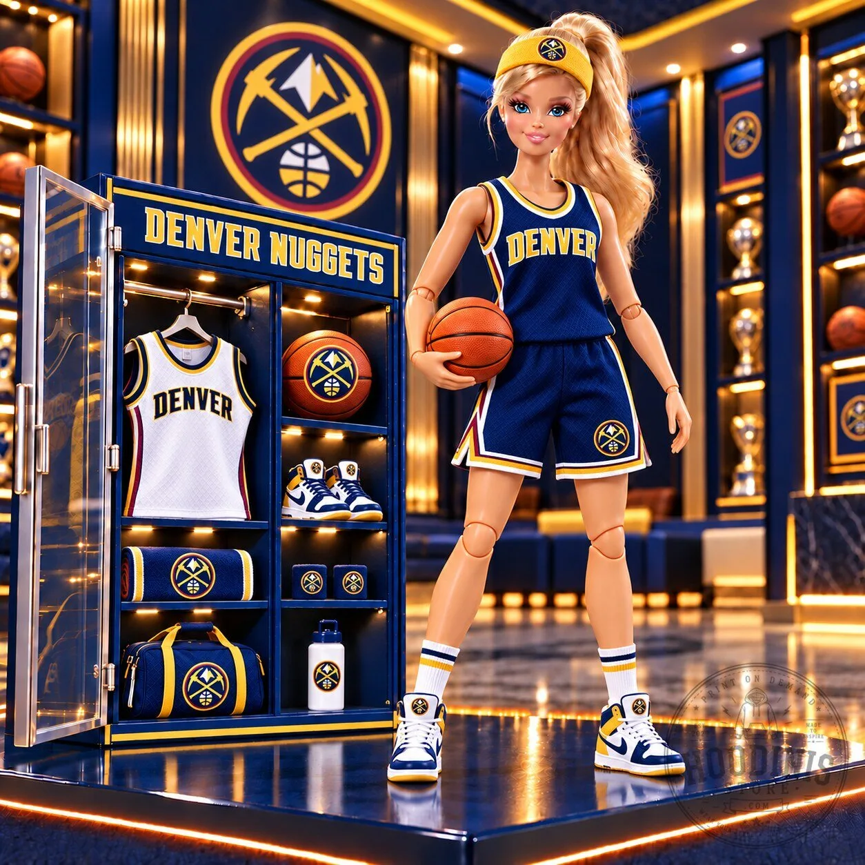 Denver Nuggets Barbie Doll Collectible Figure with Basketball Outfit