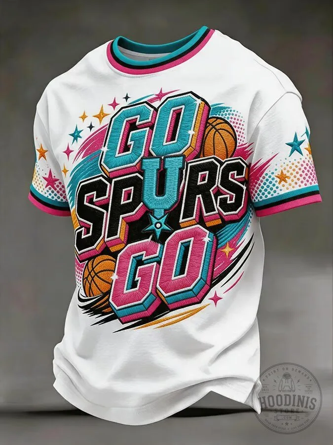 San Antonio Spurs Basketball Fan T-Shirt for Men, Go Spurs Go Design