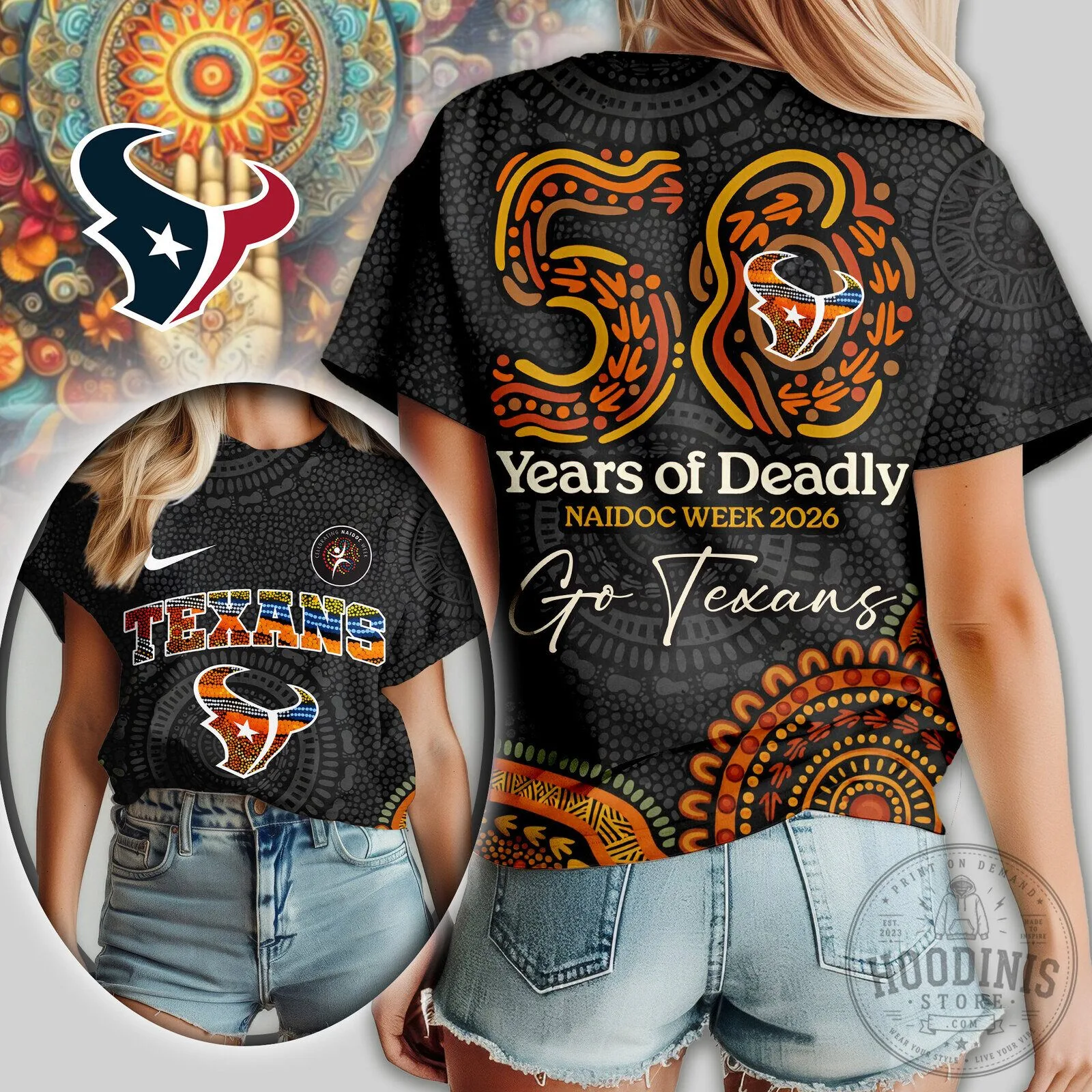 Houston Texans NFL Week 3 Shirt, 50 Years of Deadly NAIDOC Week 2026 T-Shirt