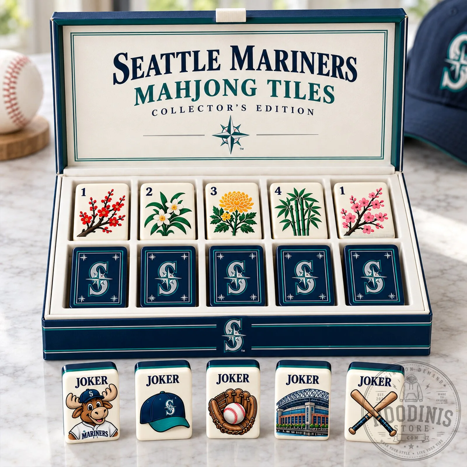 Seattle Mariners Mahjong Tiles Collector's Edition Game Set