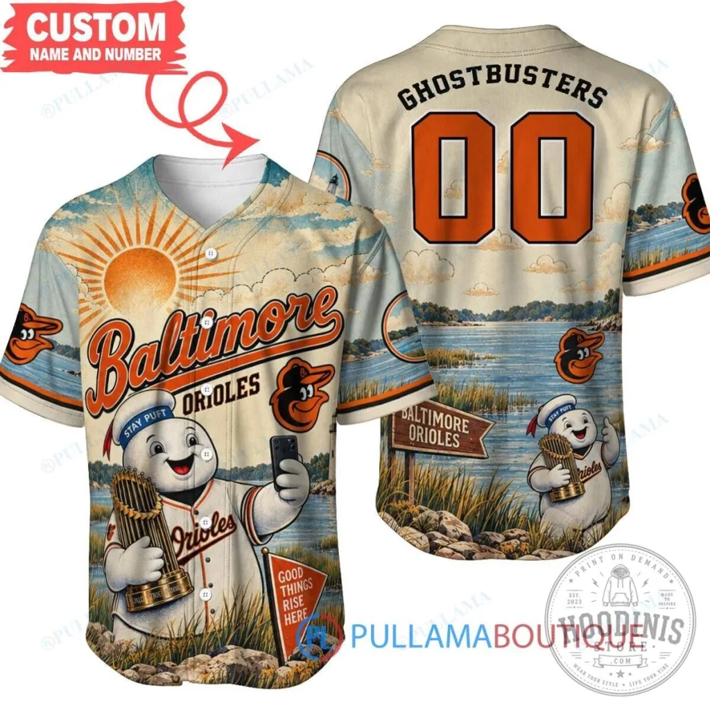 Baltimore Orioles Ghostbusters Stay Puft Marshmallow Man Baseball Jersey