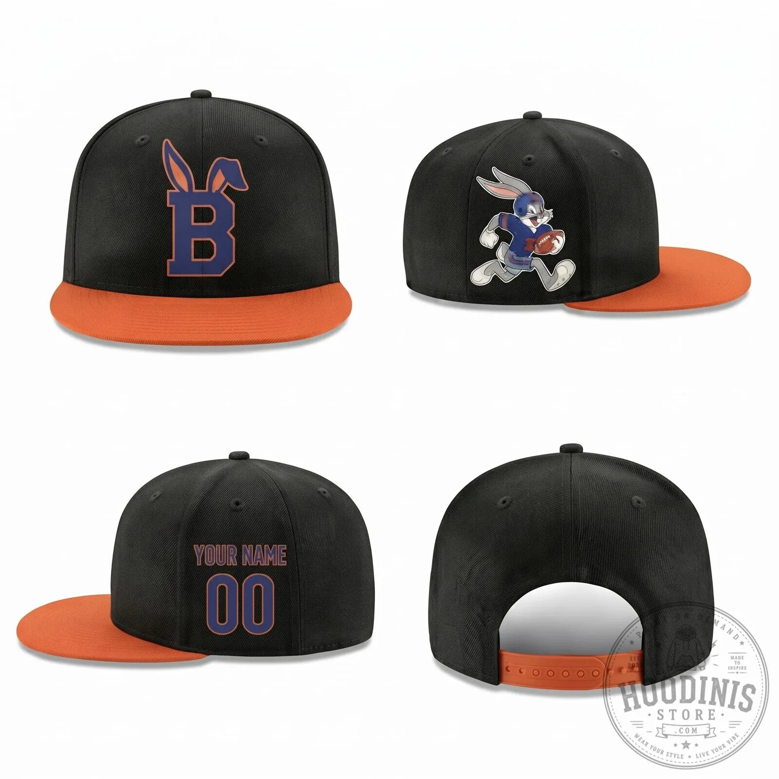 Bugs Bunny Football Personalized Snapback Cap Hat 1 Bugs Bunny Football Personalized Snapback Cap Hat