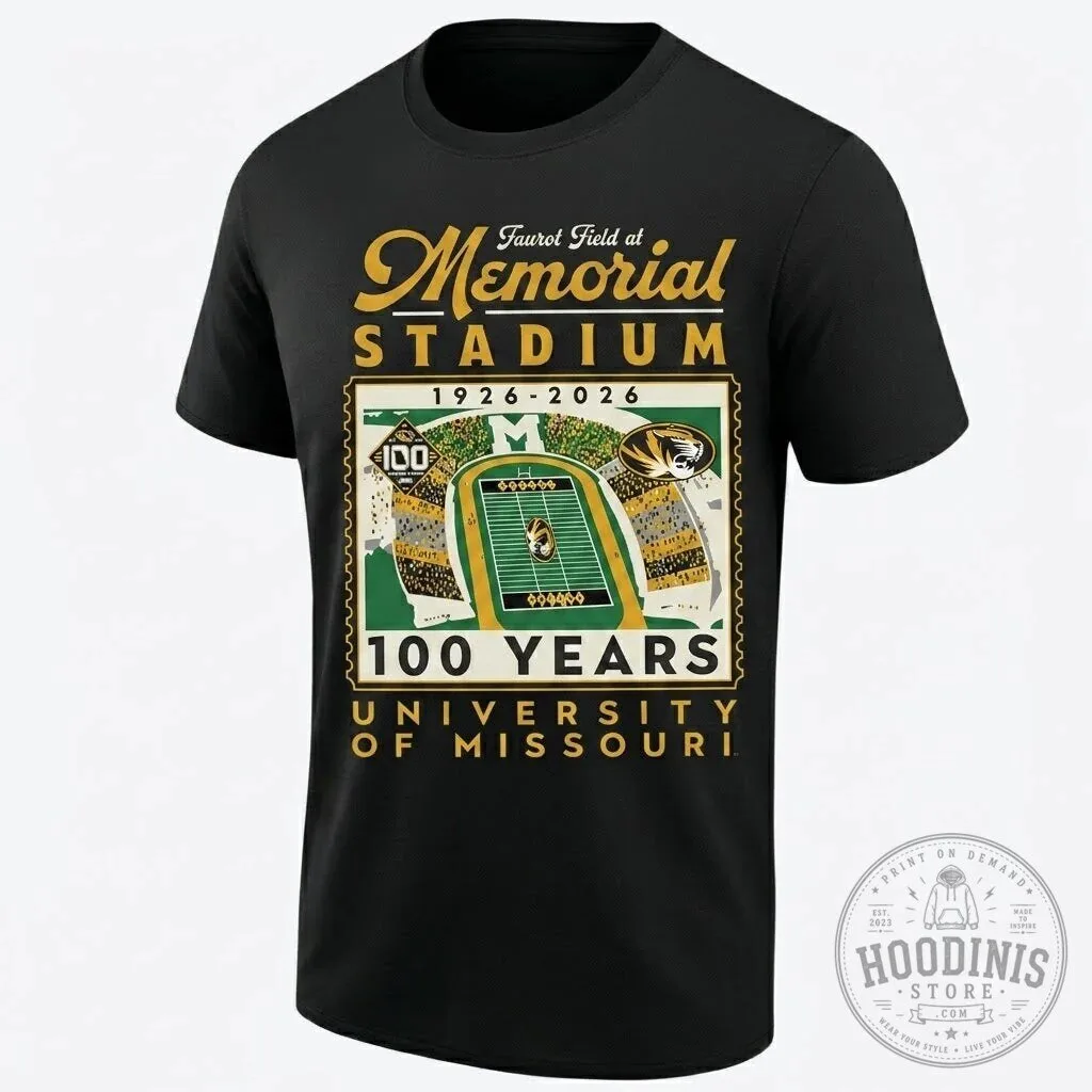 University of Missouri Tigers Memorial Stadium 100 Years Anniversary T-Shirt