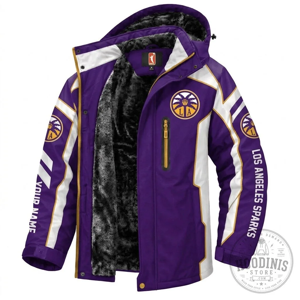 Los Angeles Sparks WNBA Basketball Team Winter Parka Jacket
