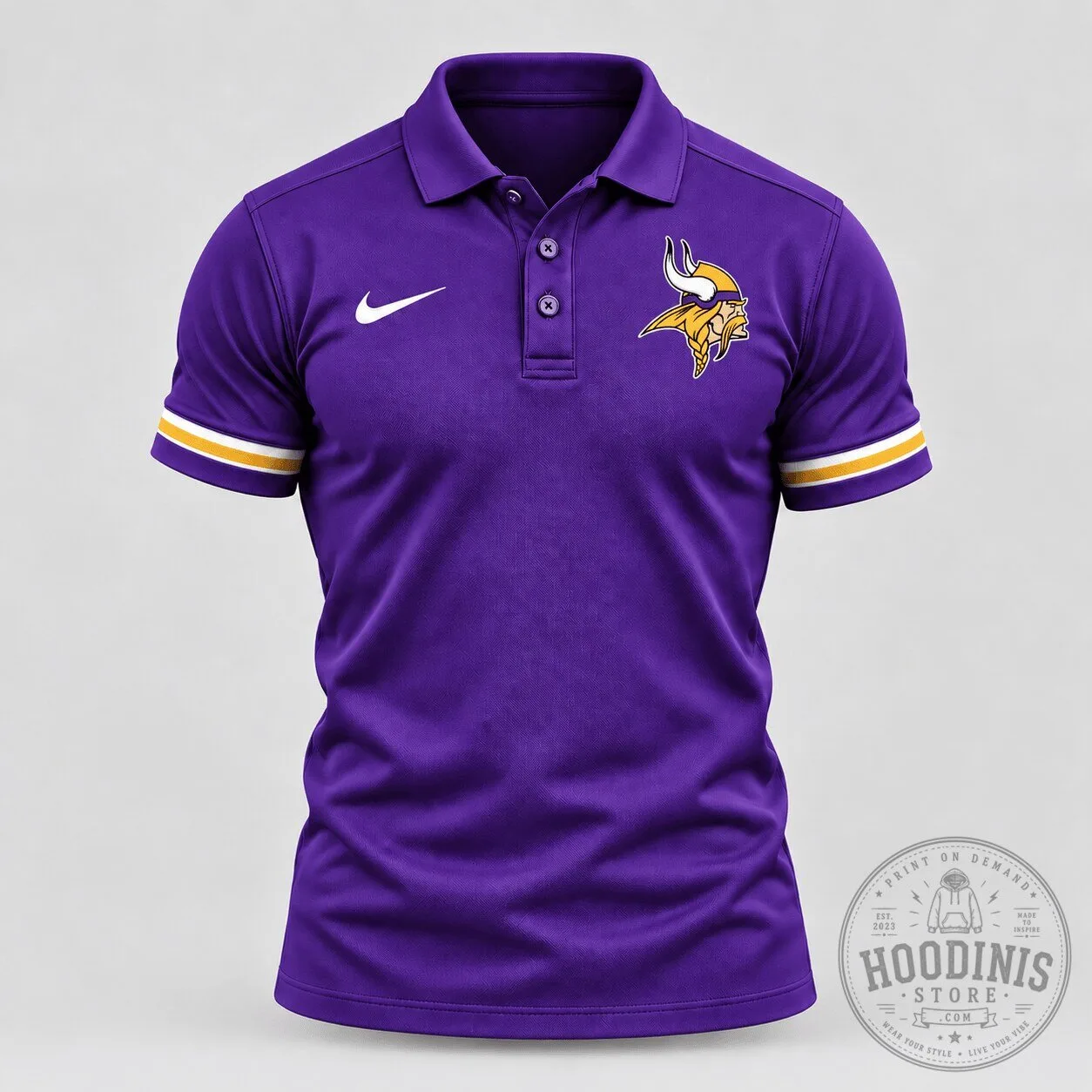 Minnesota Vikings NFL Football Team Purple Performance Polo Shirt