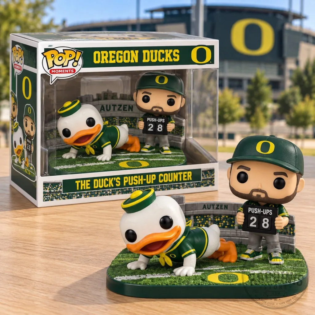 Oregon Ducks The Duck's Push-Up Counter Funko Pop! Moments Collectible Figurine Oregon Ducks The Duck's Push-Up Counter Funko Pop! Moments Collectible Figurine