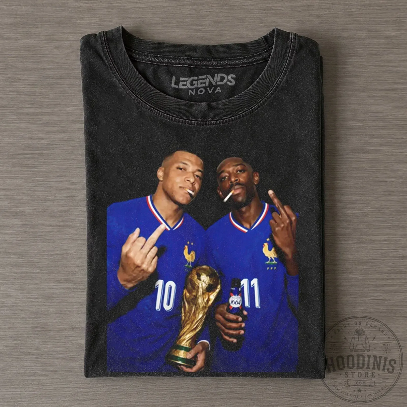 France Football World Cup T-Shirt featuring Ousmane Dembélé and Kylian Mbappé
