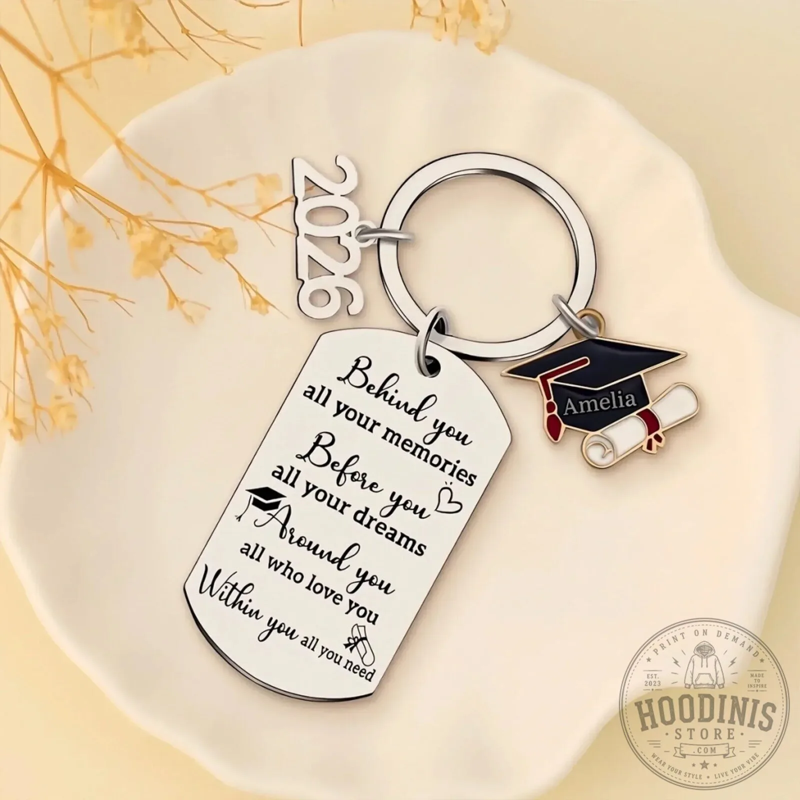 Personalized Graduation Keychain with Engraved Quote and Custom Name 11 Personalized Graduation Keychain with Engraved Quote and Custom Name