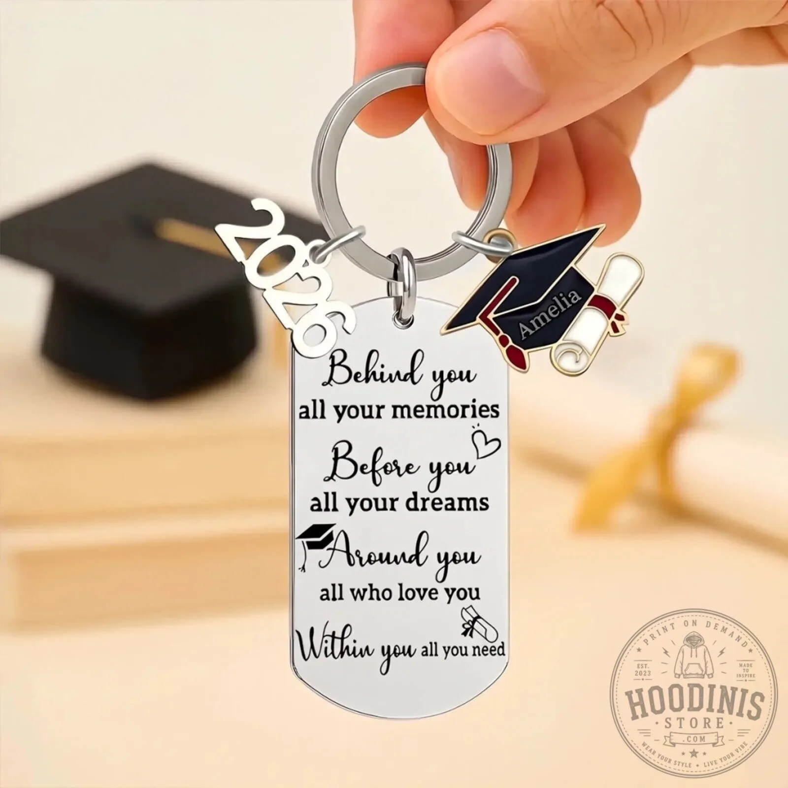 Personalized Graduation Keychain with Engraved Quote and Custom Name 12 Personalized Graduation Keychain with Engraved Quote and Custom Name