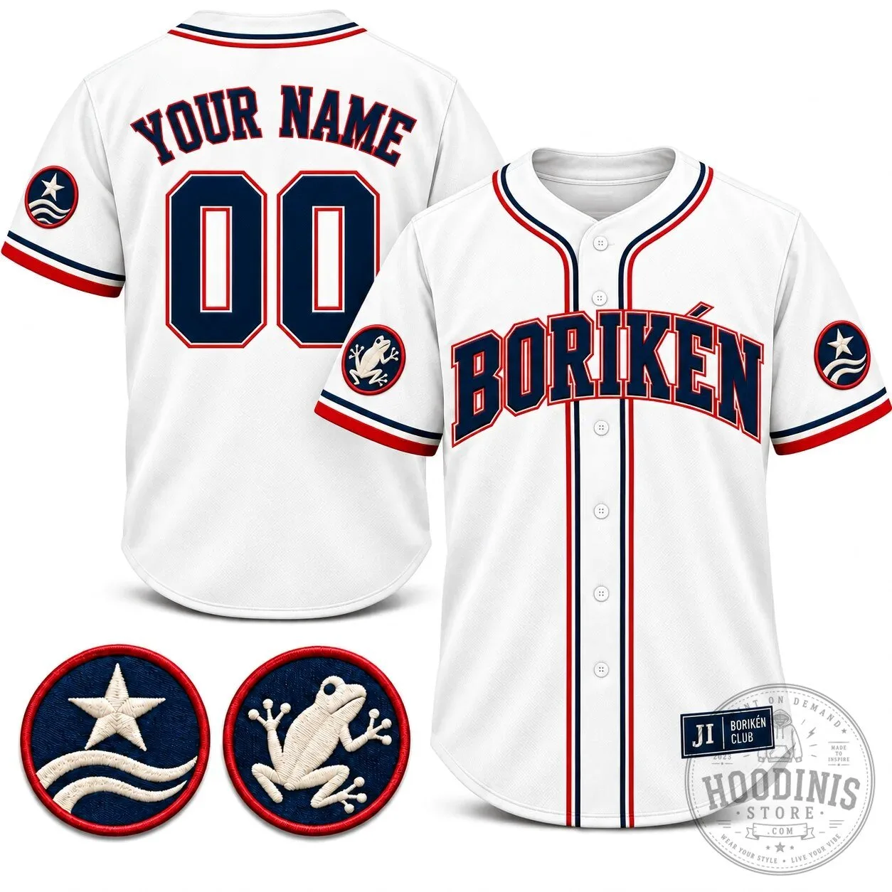 Borikén Club Heritage Baseball Jersey Custom Name and Number 10 Borikén Club Heritage Baseball Jersey Custom Name and Number