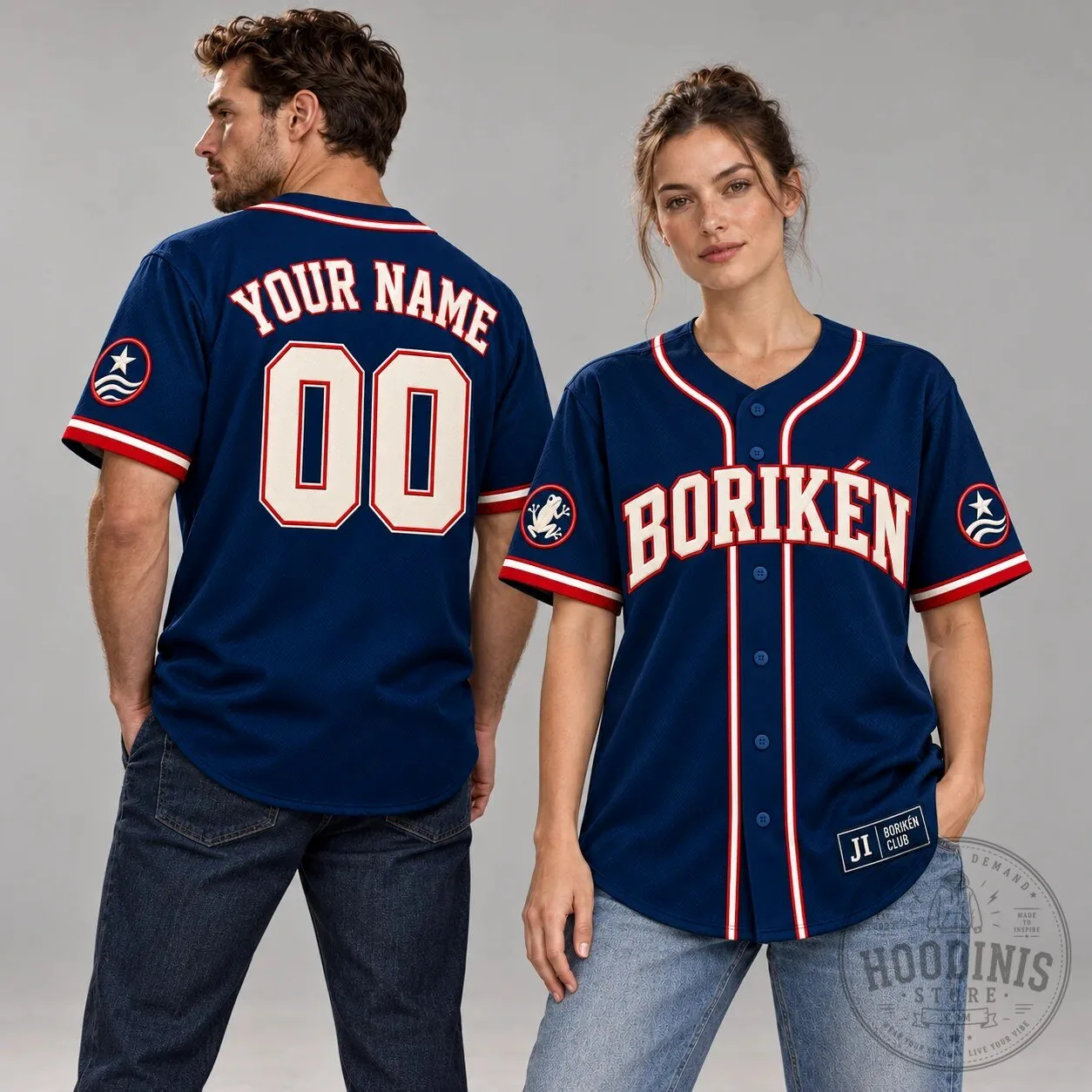 Borikén Club Heritage Baseball Jersey Custom Name and Number 11 Borikén Club Heritage Baseball Jersey Custom Name and Number