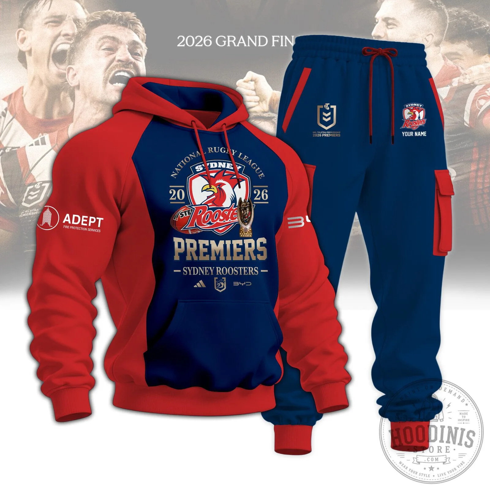 Sydney Roosters National Rugby League 2026 Premiers Hoodie and Pants Set