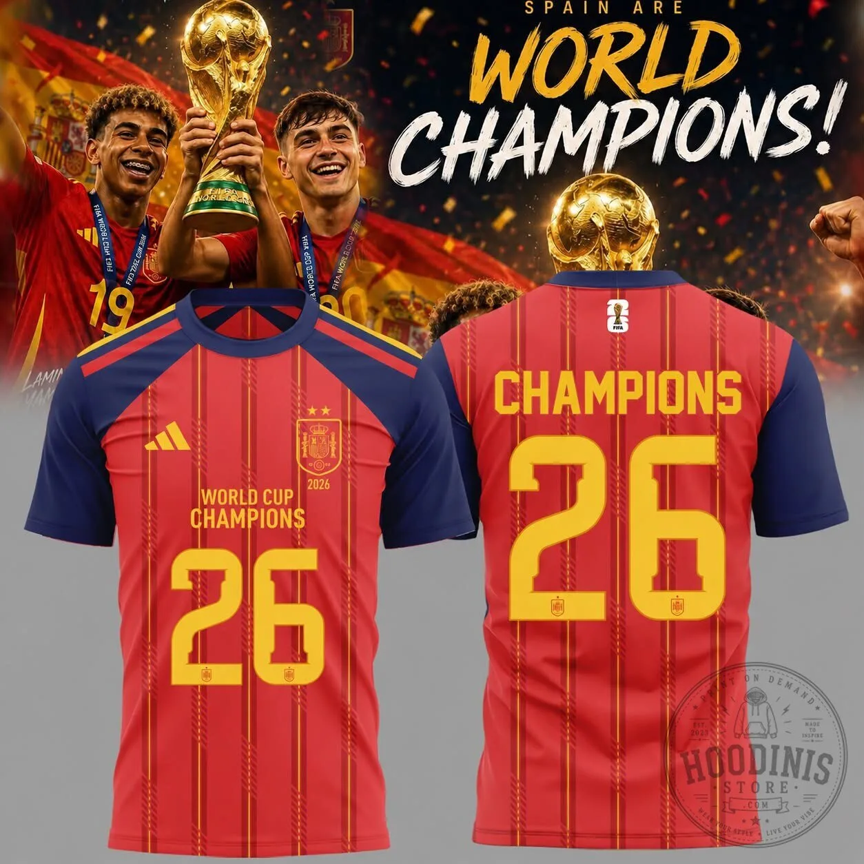 Spain National Football Team 2026 World Cup Champions Shirt - Limited Edition