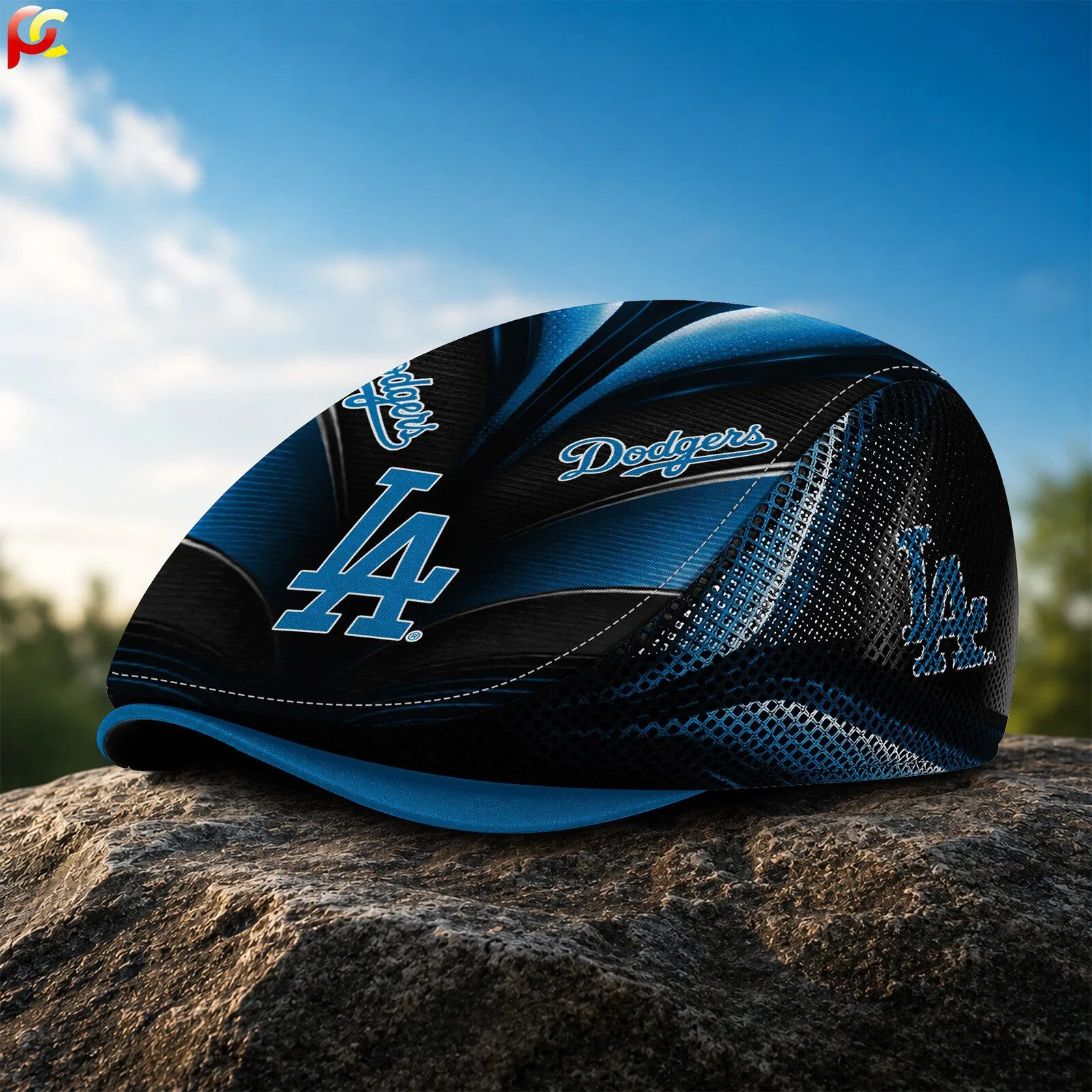 Los Angeles Dodgers Baseball Team Flat Cap, MLB Mesh Golf Cap