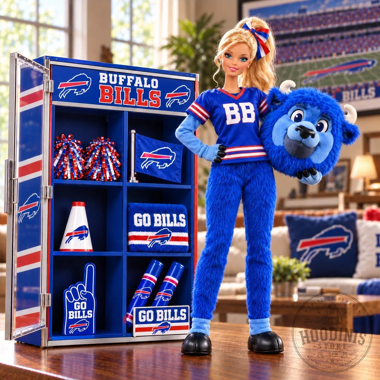 Buffalo Bills Barbie Doll with Team Locker and Accessories