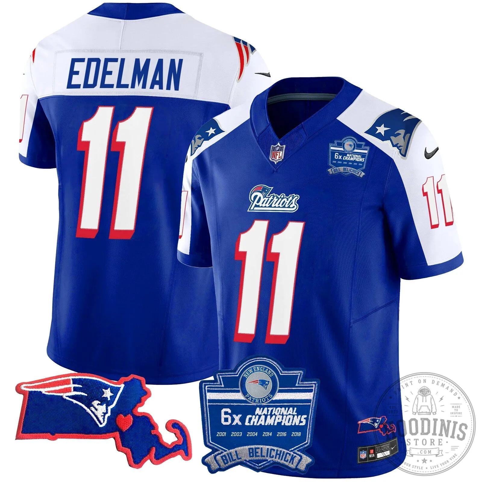 New England Patriots Six-Time Champions Jersey featuring Bill Belichick 52 New England Patriots Six-Time Champions Jersey featuring Bill Belichick
