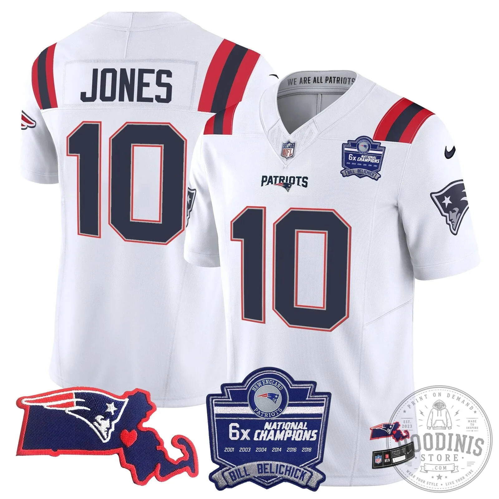 New England Patriots Six-Time Champions Jersey featuring Bill Belichick 68 New England Patriots Six-Time Champions Jersey featuring Bill Belichick