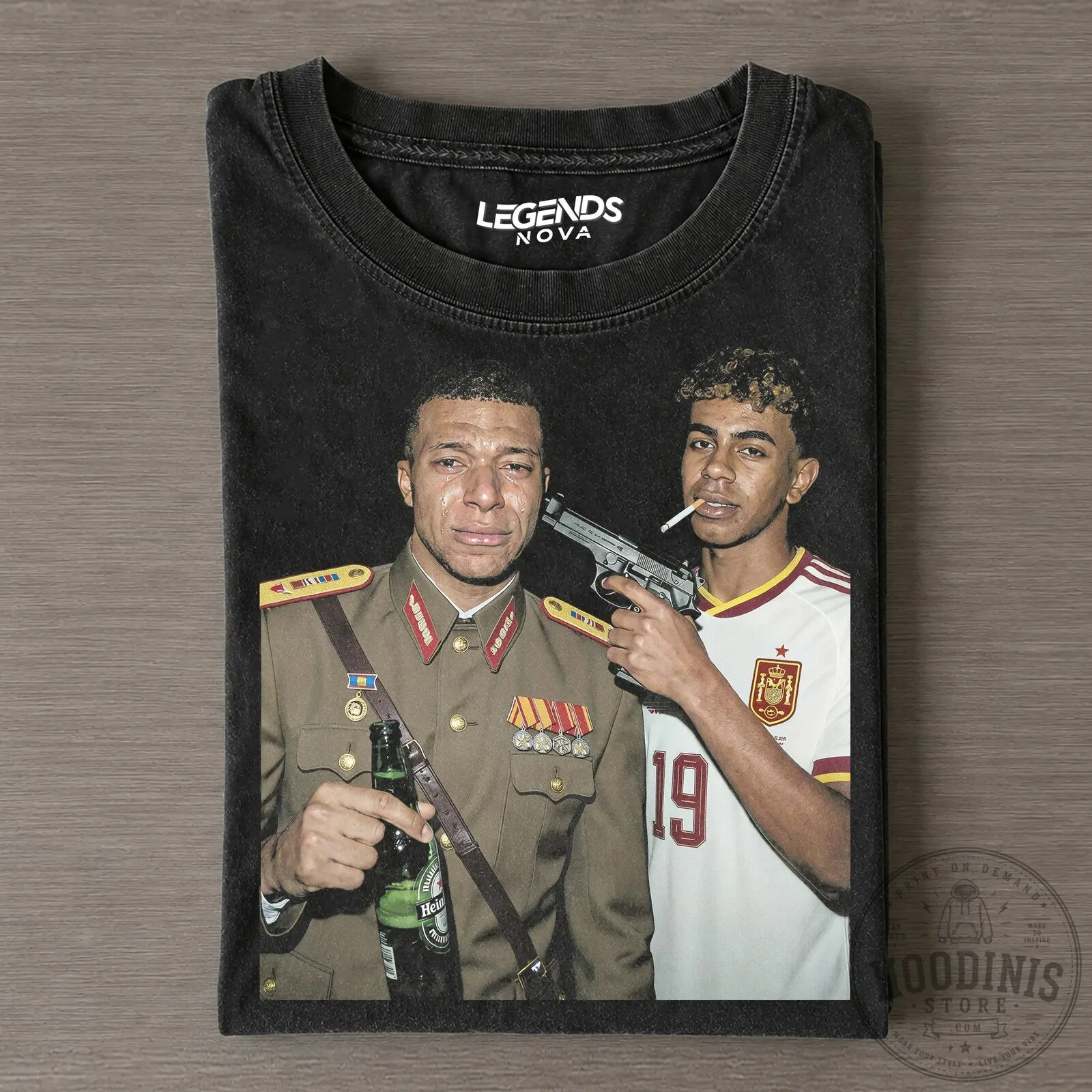 Lamine Yamal and Kylian Mbappe Football Player Graphic T-Shirt