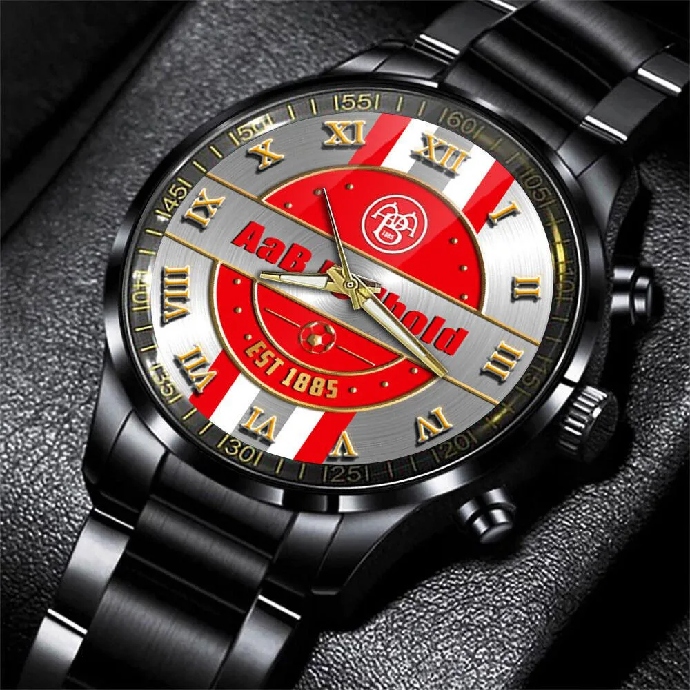 AaB Fodbold Football Club Est 1885 Mens Stainless Steel Watch